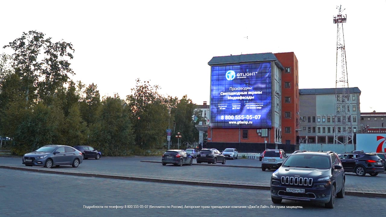 Реечный медиафасад, Ханты-Мансийск, МО МВД России, фото 5