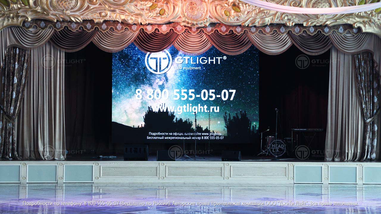 Прокатный светодиодный экран для помещения, Челябинск, Банкет-холл Grand Royal