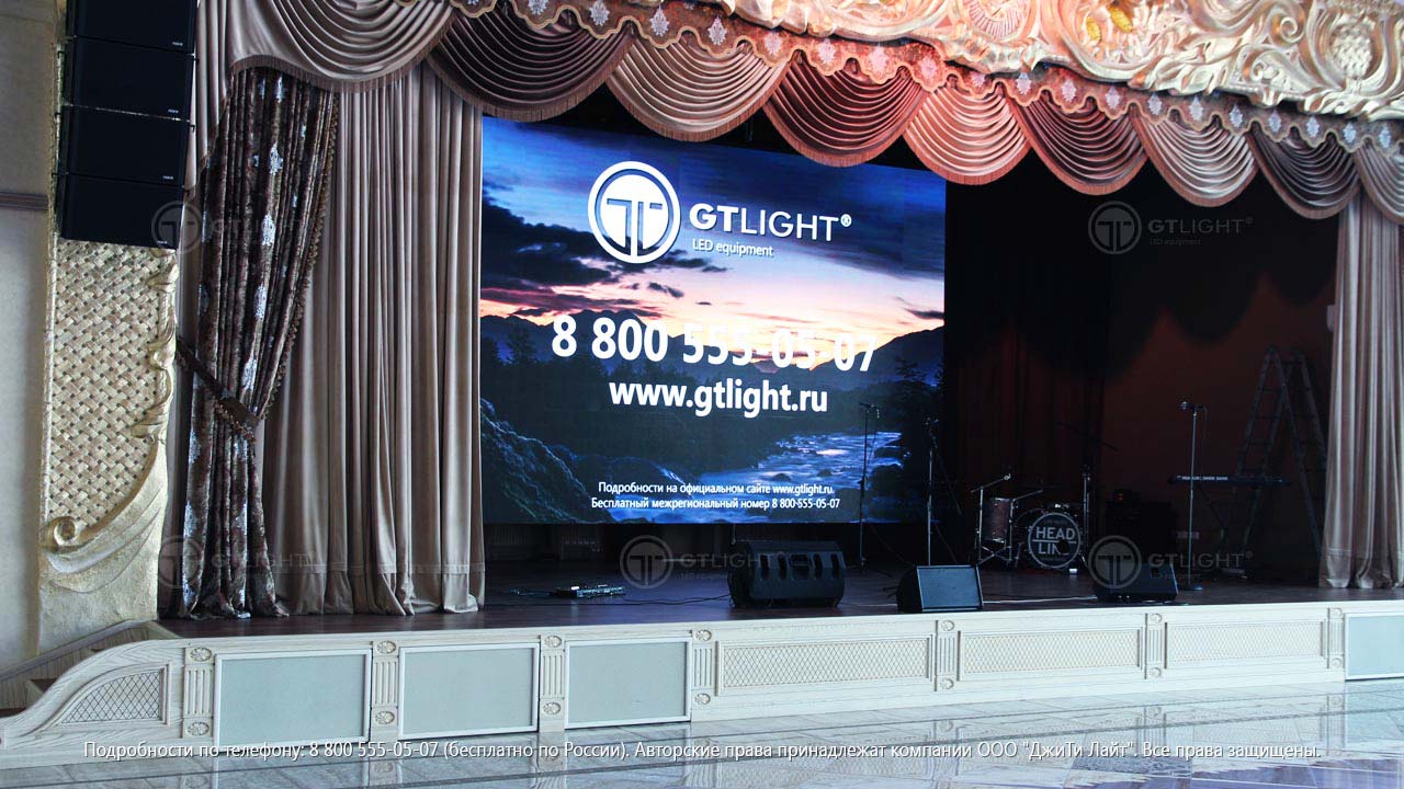 Прокатный светодиодный экран для помещения, Челябинск, Банкет-холл Grand Royal — ДжиТи Лайт. Россия, фото 2