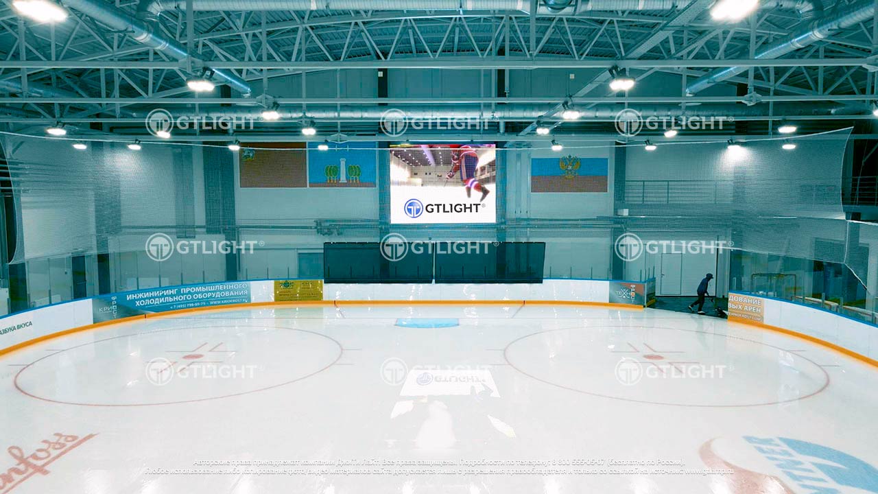 曲棍球、克拉斯诺戈尔斯克、冰宫“开始竞技场”的 LED 记分牌 - GTLight。, 照片 2