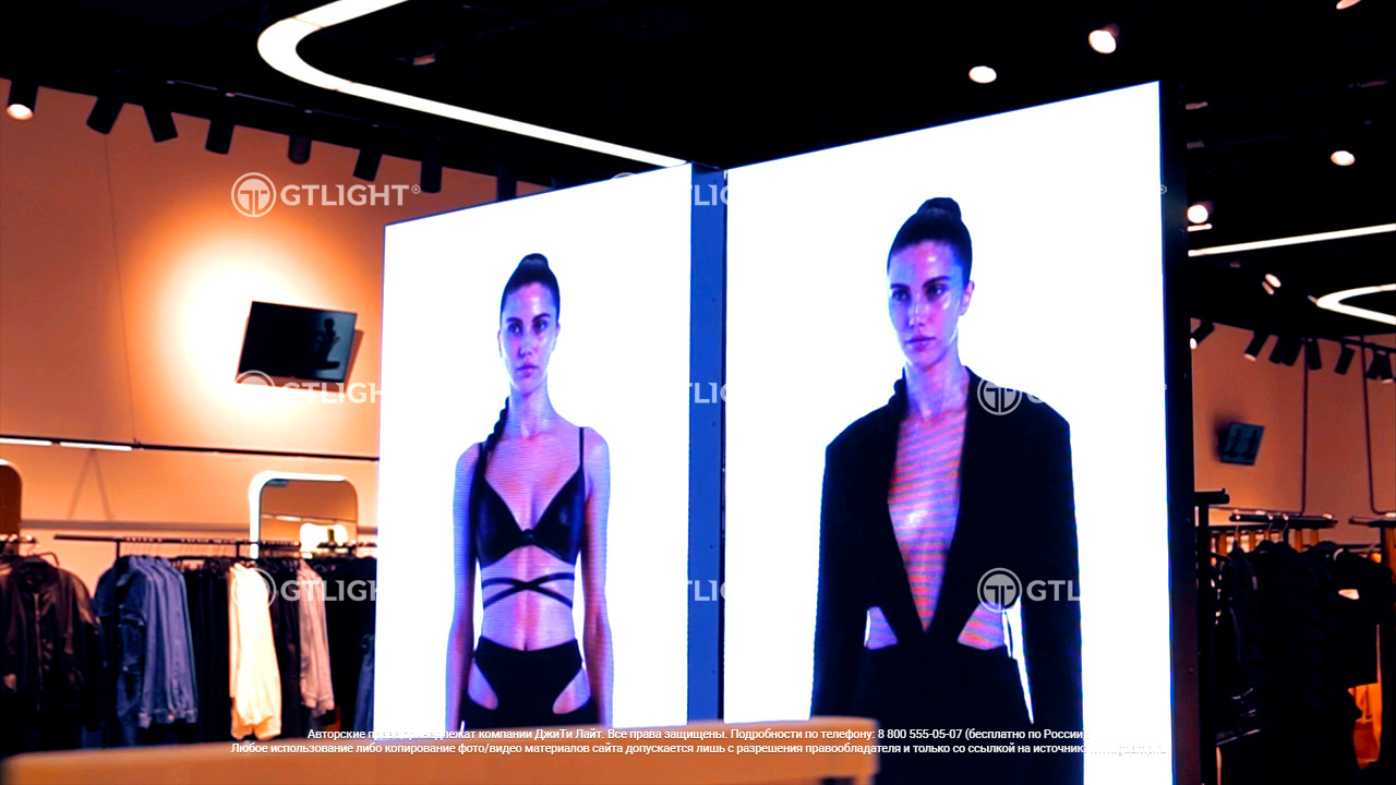商店的 LED 屏幕，莫斯科，“Love Republic”，购物中心“Europolis ” - GTLight。, 照片 2