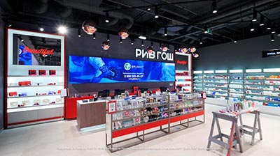 LED indoor video screens, Moscow, Rive Gauche Cosmetics and perfumery stores