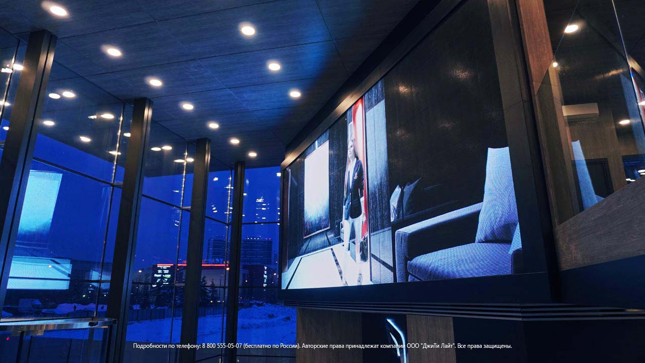 Светодиодные экраны  для помещения, Москва, «Архитектур-Хольц» — Наши проекты — ДжиТи Лайт. Россия, фото 2