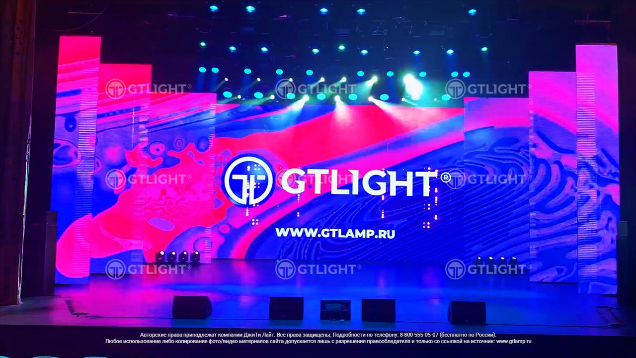 LED transparent video backstage (curtain), Gubkinsky, Palace of Culture 