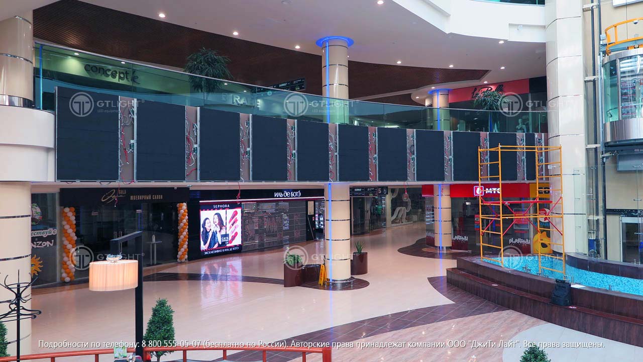Проекты инсталляций светодиодных LED экранов и бегущих строк ООО «ДжиТи Лайт» в городе Нижневартовск, ТРЦ «Югра молл», фото 2