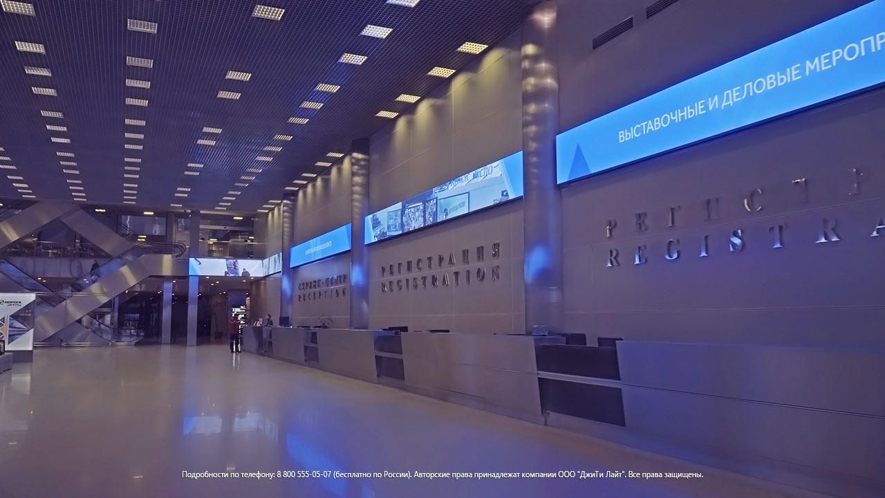 Светодиодный интерьерный экран для выставочного центра «Крокус Экспо» (П2) в Москве | ДжиТи Лайт, фото 2